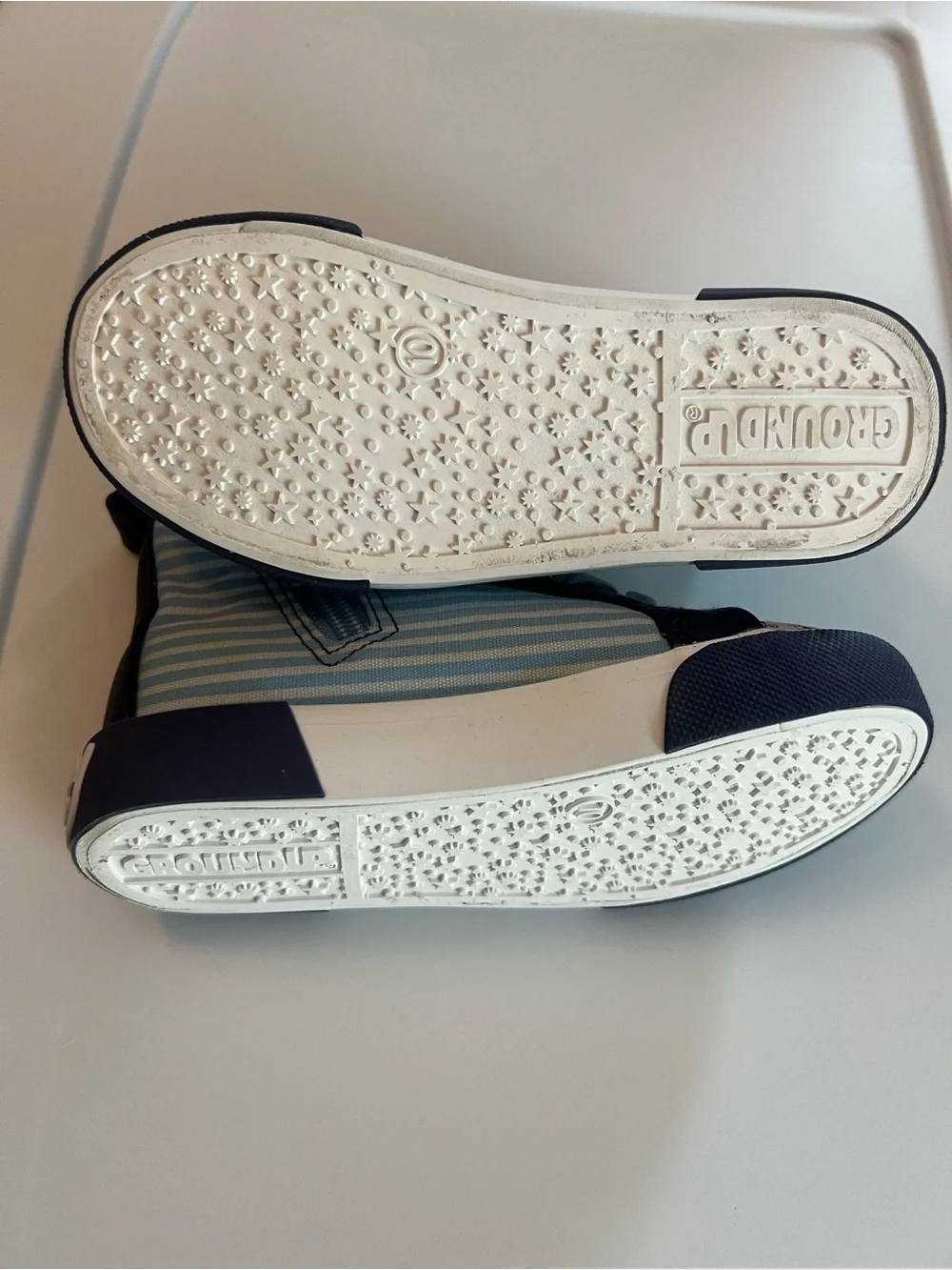 Kids Bluey BlueStriped High-Top Sneakers with Character Accent